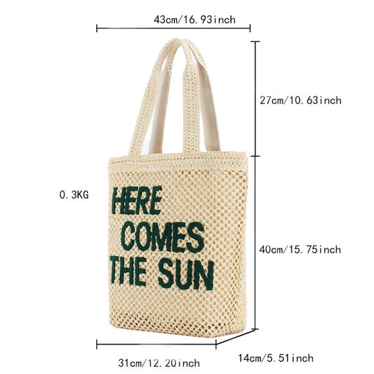 VERSATILE LETTER LARGE CAPACITY STRAW BAG_CWAB2014