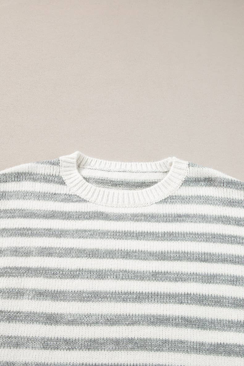 CASUAL LOOSE CREW-NECK KNITTED PULLOVER