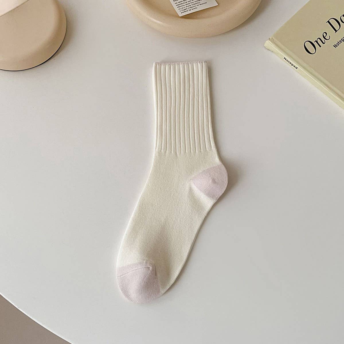 CWMS2507_AUTUMN AND WINTER COLOR MATCHING MID-CALF SOCKS