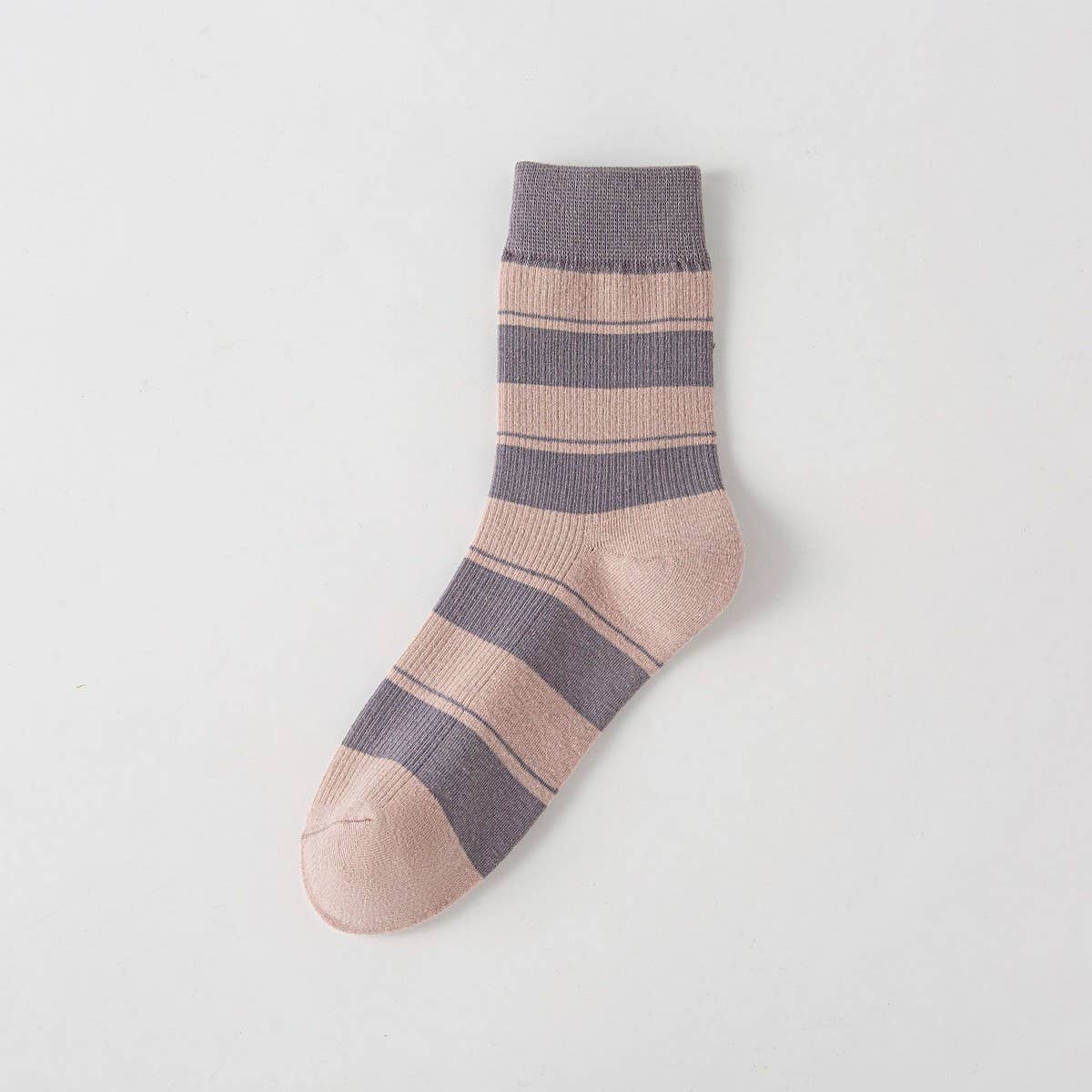 NEW STRIPED COTTON MID-TUBE SOCKS FOR WOMEN_CWMS1351