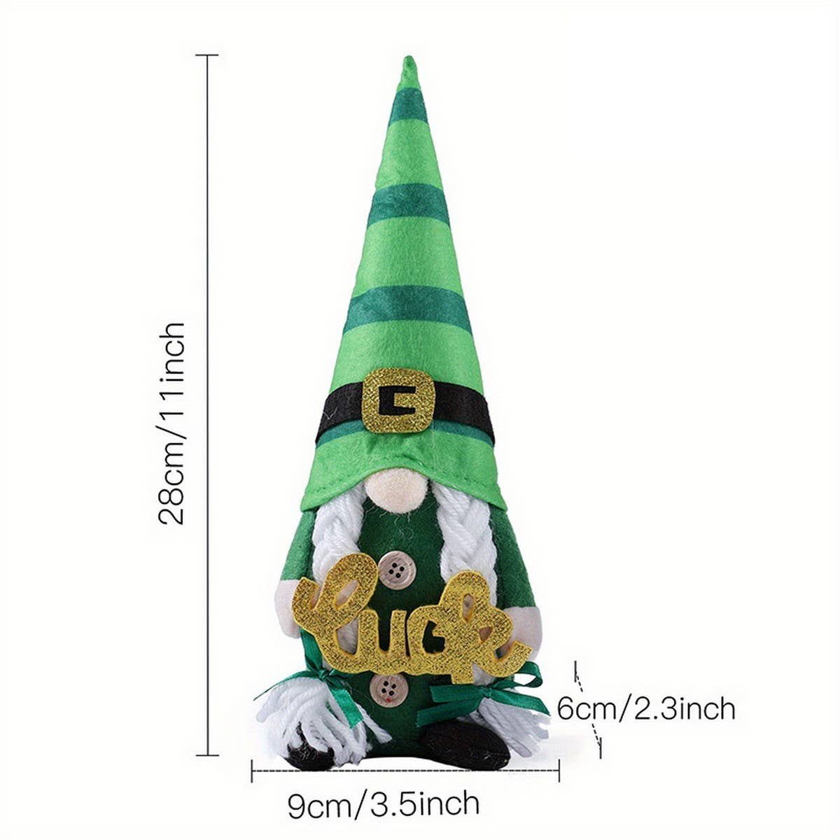 ST. PATRICK'S DAY FACELESS DOLL RUDOLPH ORNAMENT_CWMM3454