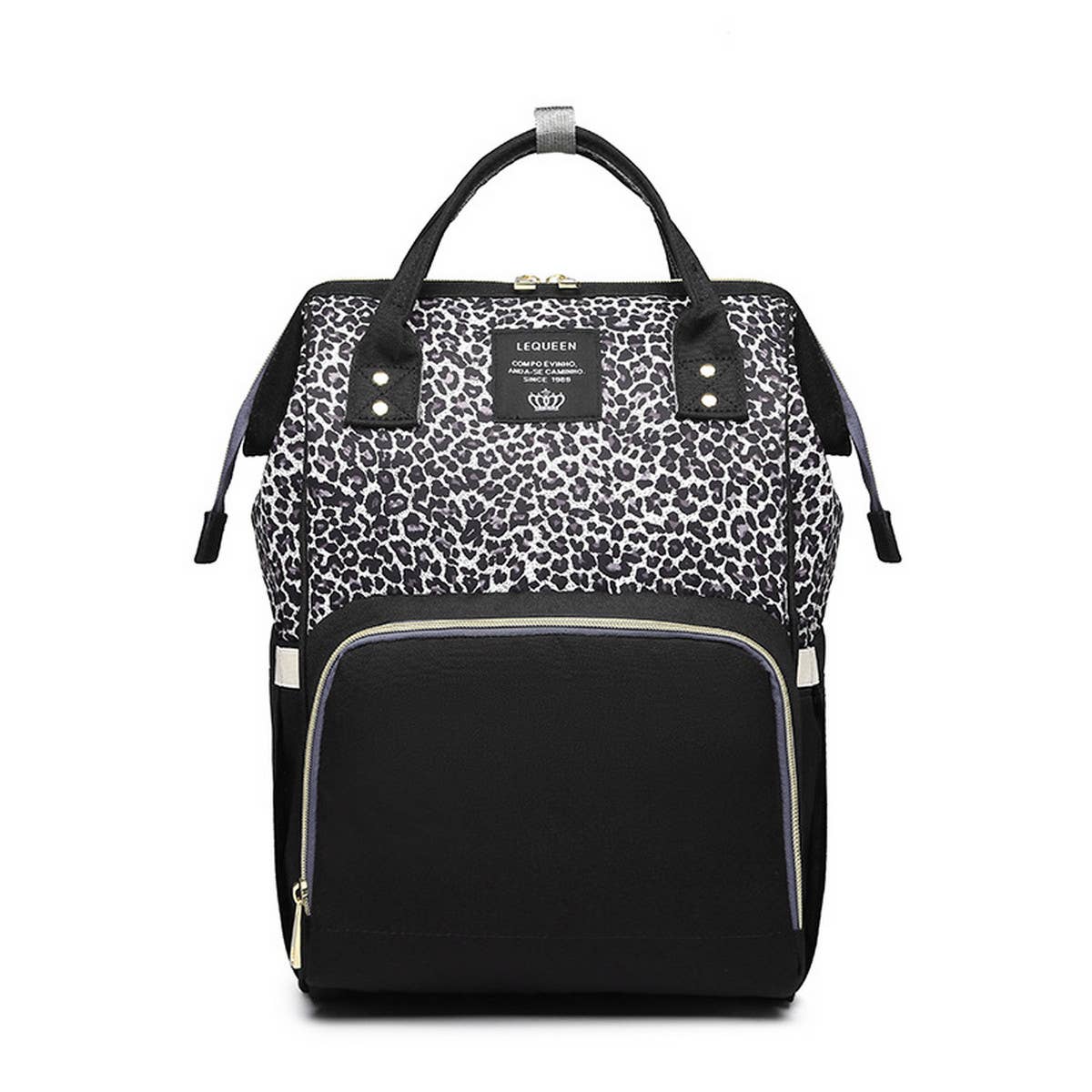 MULTIFUNCTIONAL LEOPARD PRINT MOTHER AND BABY BAG_CWAB2222