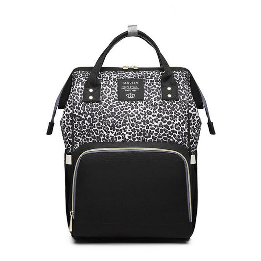 MULTIFUNCTIONAL LEOPARD PRINT MOTHER AND BABY BAG_CWAB2222