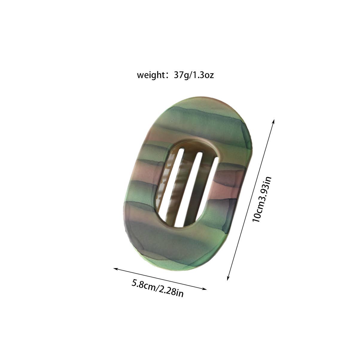 Phantom Color PC matte flat oval hair clip