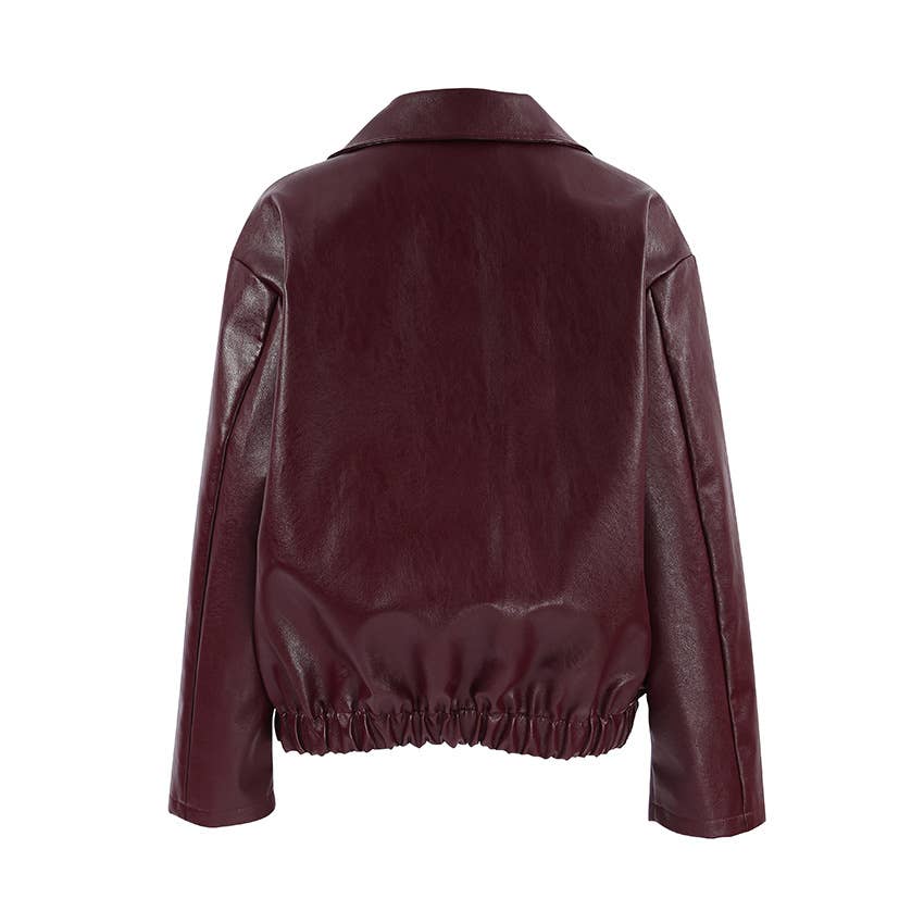 CWOJA1592_ANGORA RED LEATHER BIKER GIRL FASHION JACKET