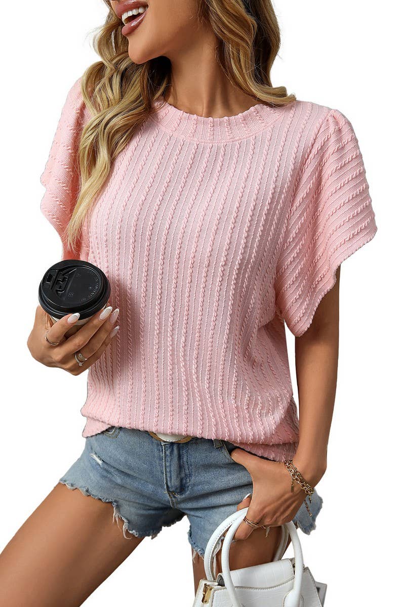 CWTTS1357_SUMMER DOUBLE-LAYER RUFFLE SHORT-SLEEVED T-SHIRT