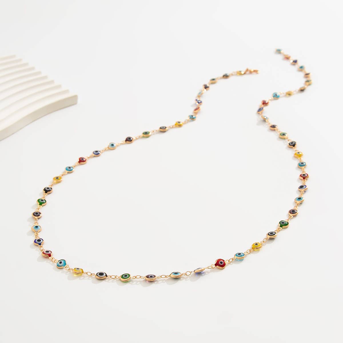 FASHIONABLE COLORFUL CRYSTAL Y-SHAPED NECKLACE