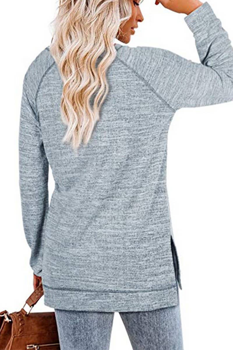 CWTTL1652_Round neck Long Sleeve Pullover Top