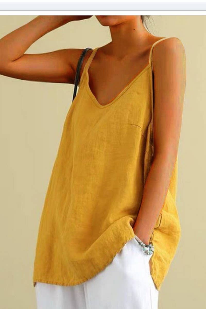 CWTTSL0405_SUMMER LOOSE SLEEVELESS VERSATILE BASE TOP