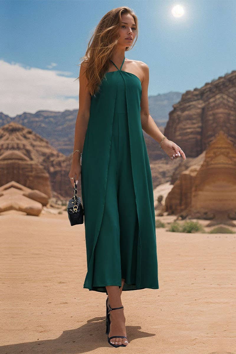 CWSBSSL0094_2025 NEW SOLID COLOR LONG SUSPENDER JUMPSUIT