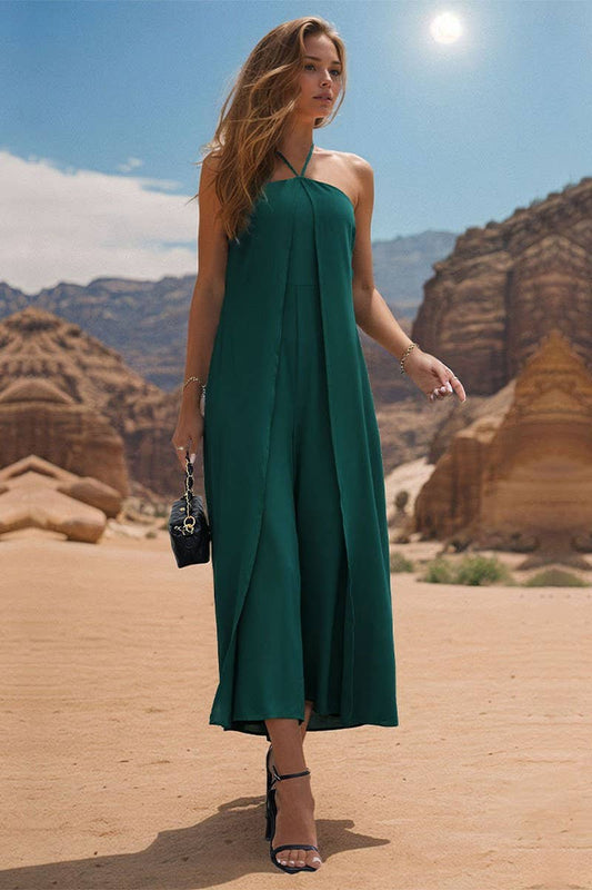 CWSBSSL0094_2025 NEW SOLID COLOR LONG SUSPENDER JUMPSUIT