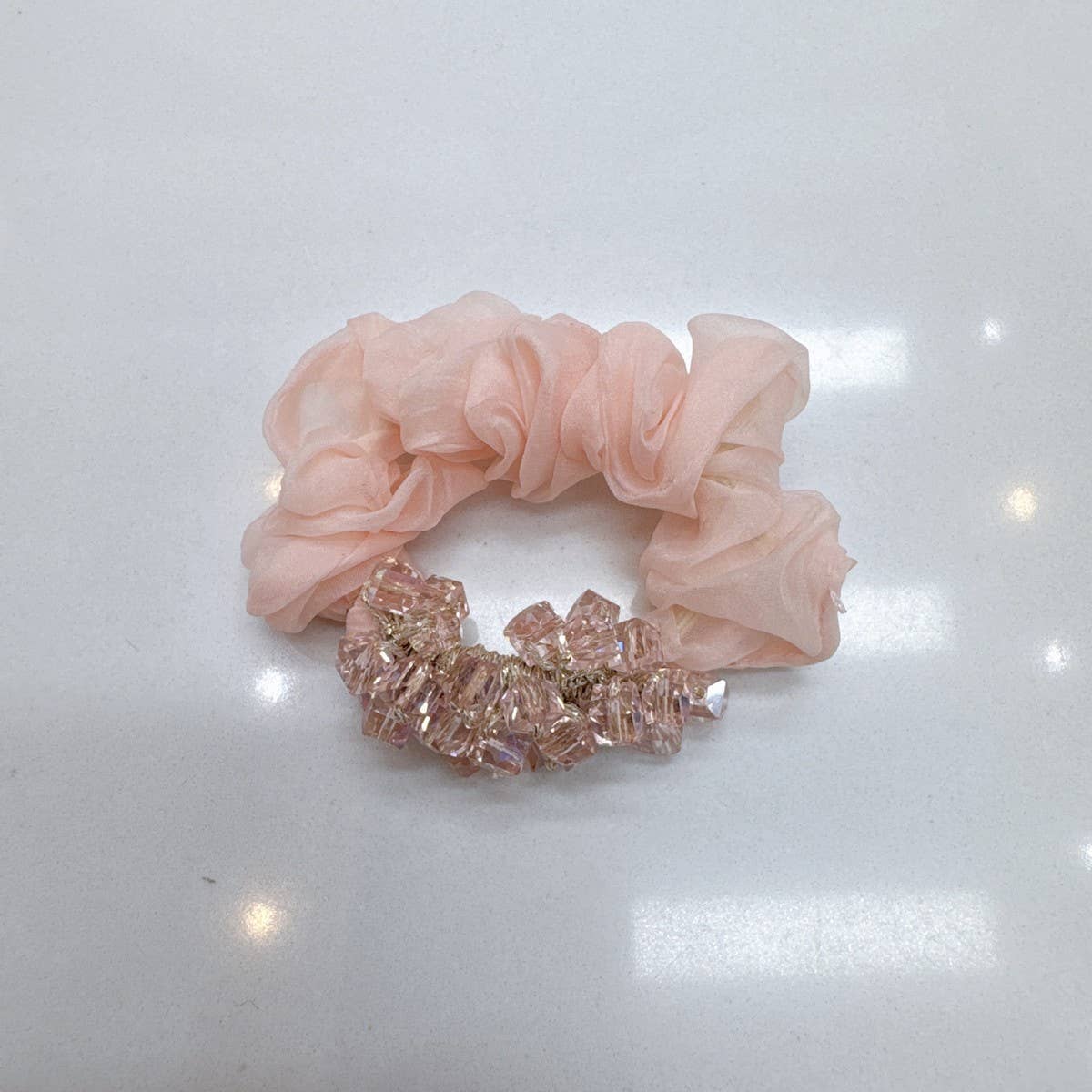 Elegant Square Crystal Scrunchie Cute Hair Tie