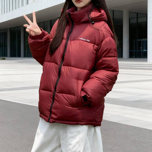 Add velvet and thick short cotton-padded jacket