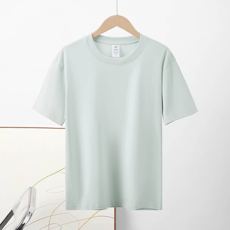 CWTTS0921_SOLID COLOR CREW NECK SHORT SLEEVED TOP