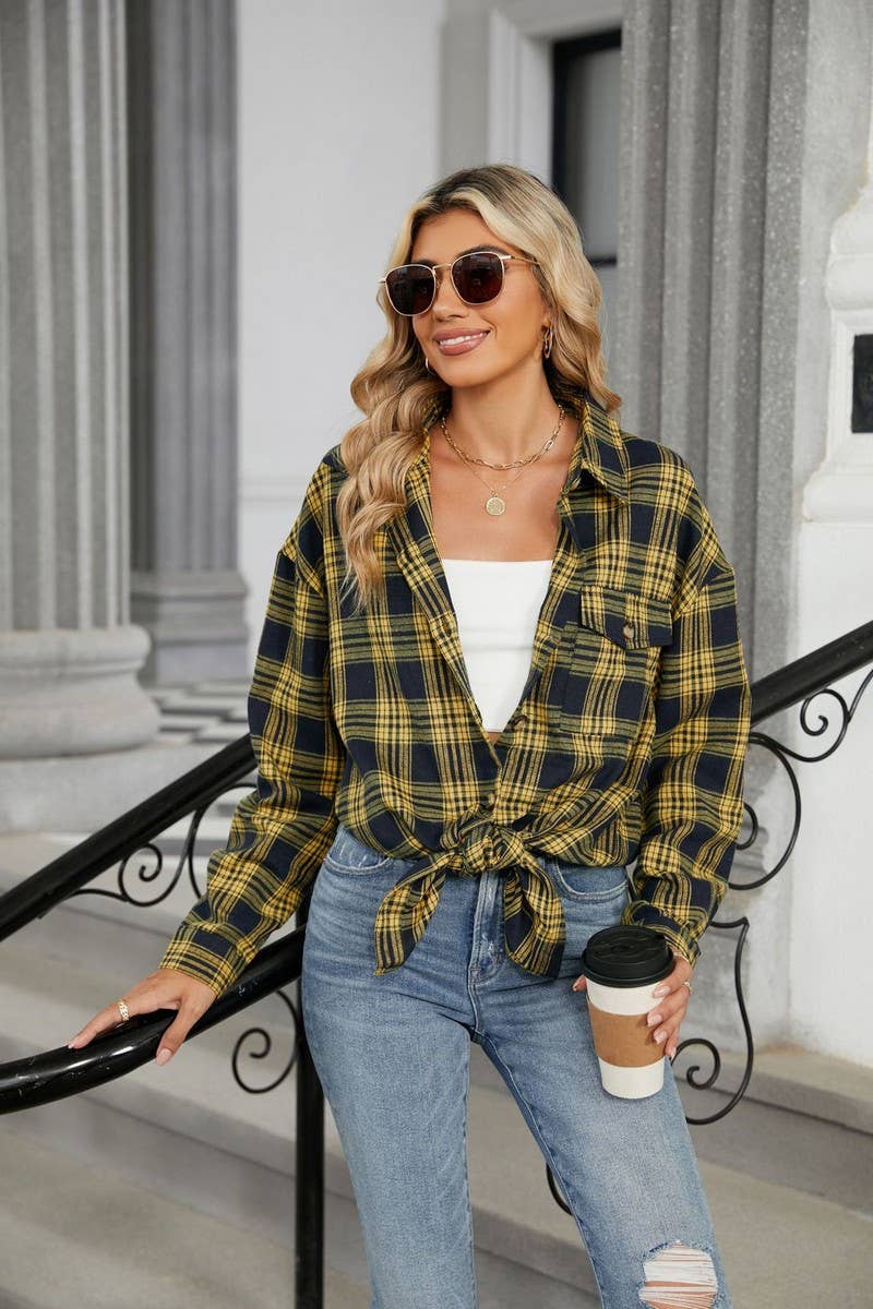 CWTSTL1296_CASUAL PLAID BRUSHED LONG SLEEVE SHIRT