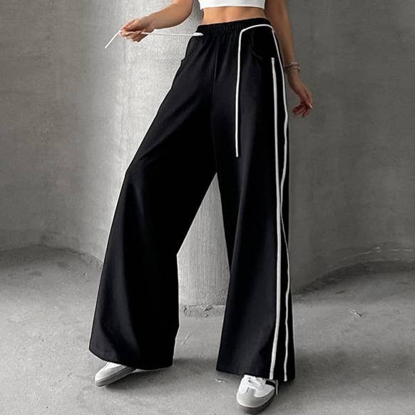 Drawstring colorblock joggers with street vibe