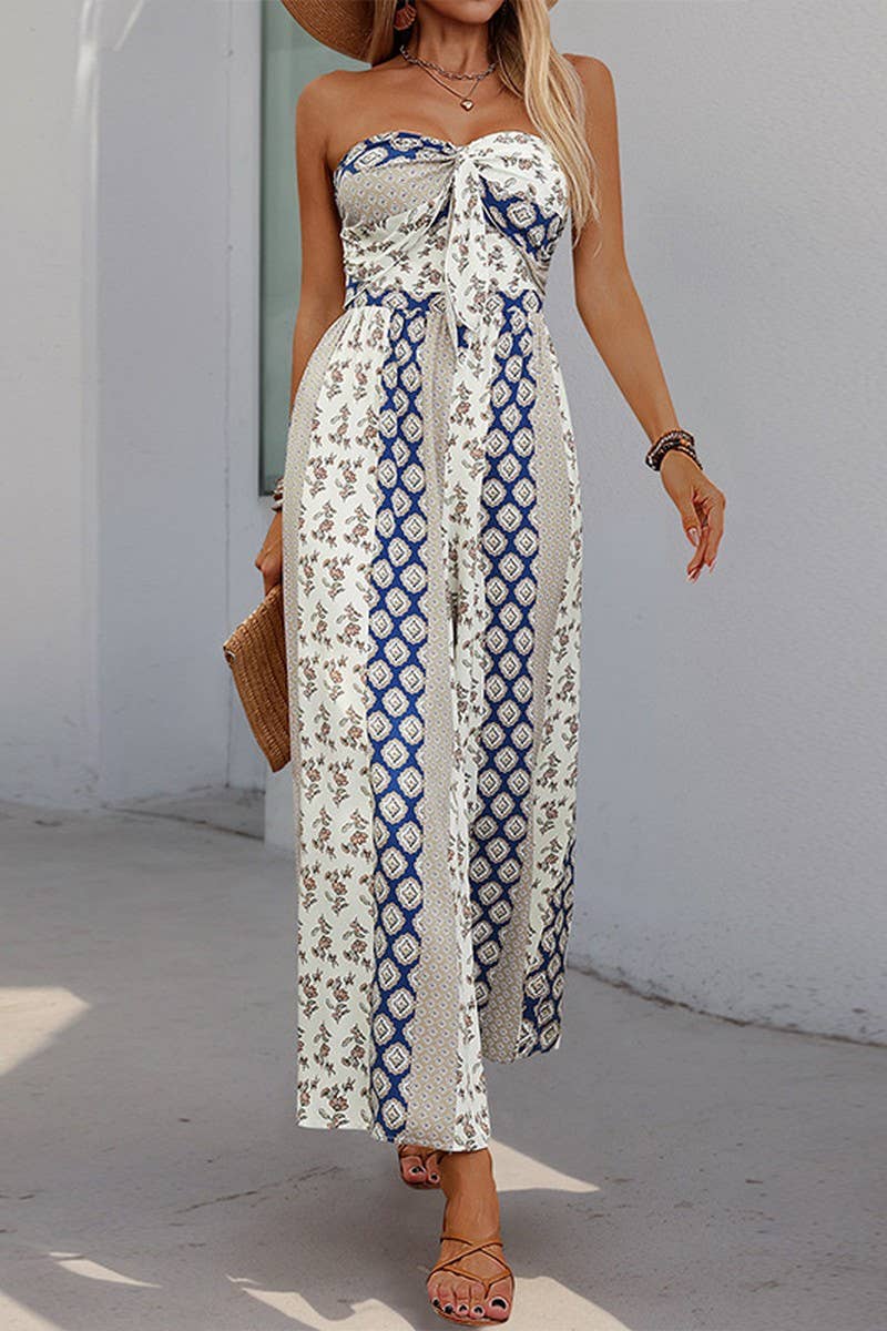 CWSJS1686_HIGH WAIST TIE WAIST BOHO WIDE LEG JUMPSUIT