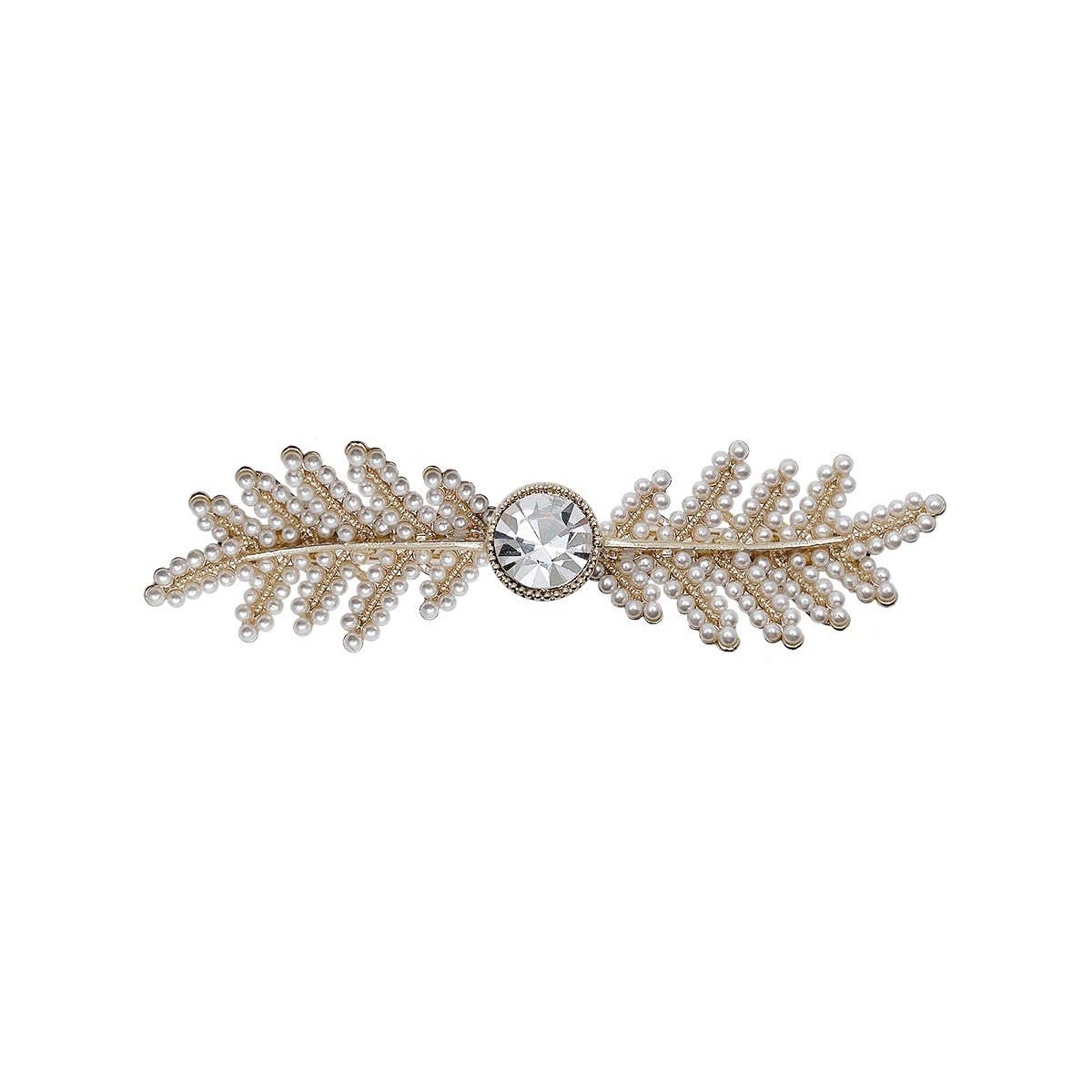 Leaf Pearl Hair Clip, Spring Fairy Side Pin