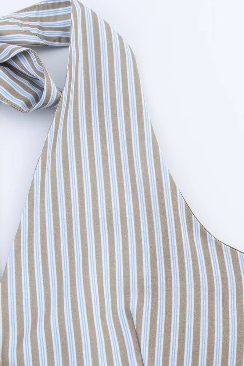 CWSBSSL0149_FASHION STRIPED VEST TOP + PANTS SET