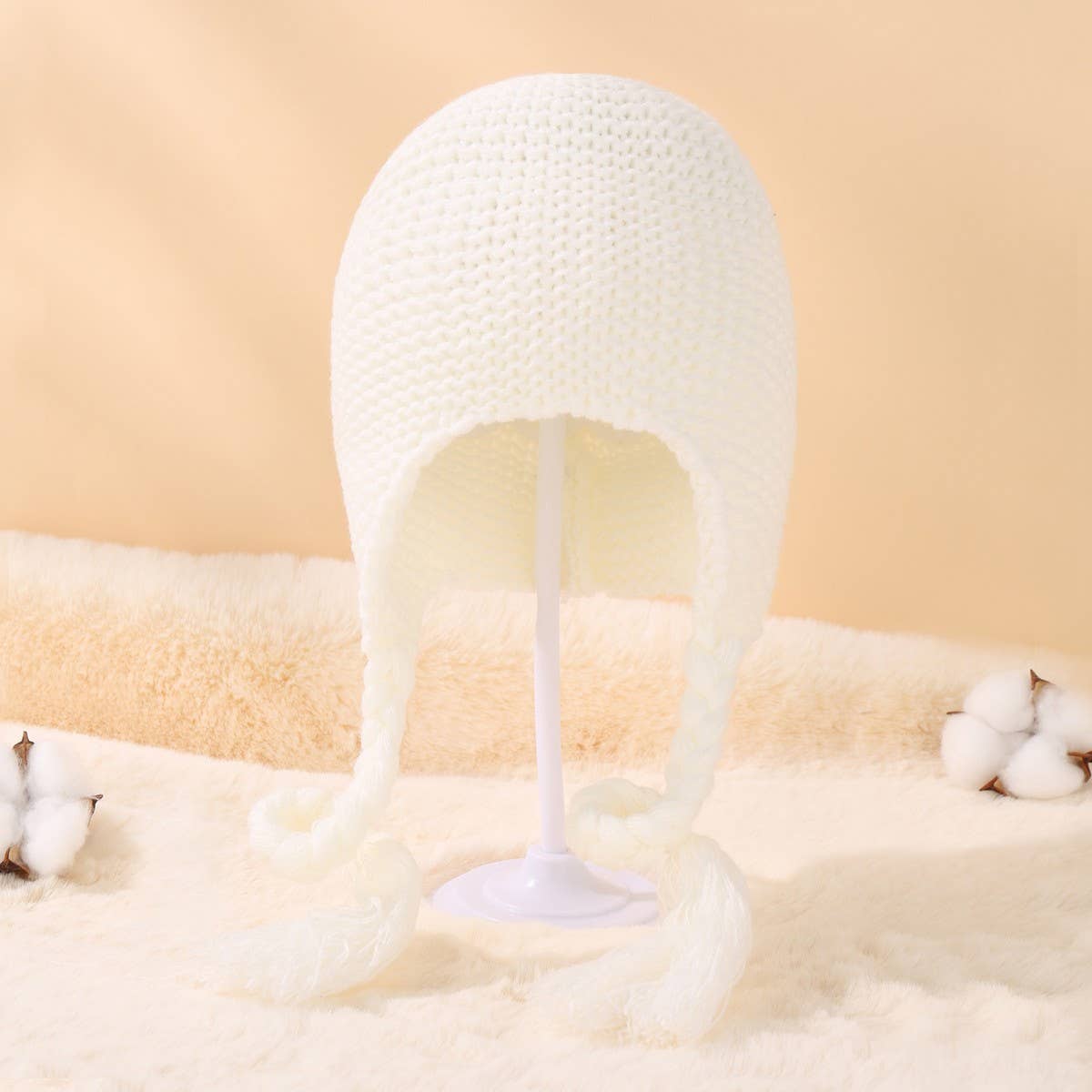 NEW SOLID COLOR BABY WARM WOOL BALL KNITTED HAT_CWAH1745