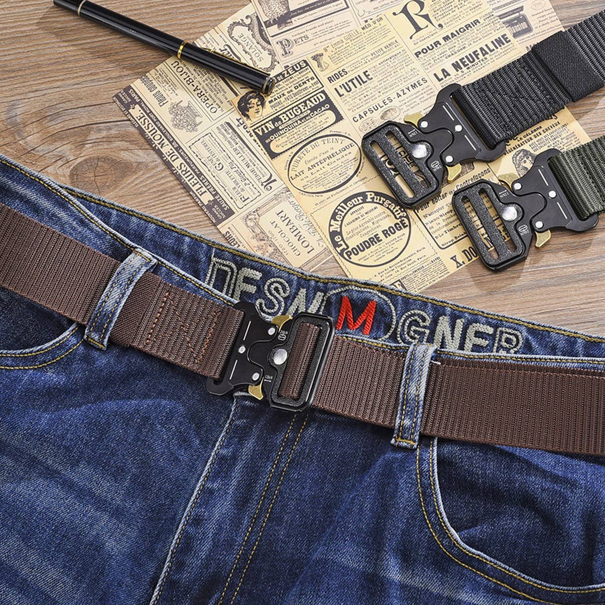 MEN'S OUTDOOR YOUTH MILITARY TRAINING CANVAS BELT_CWABE0602
