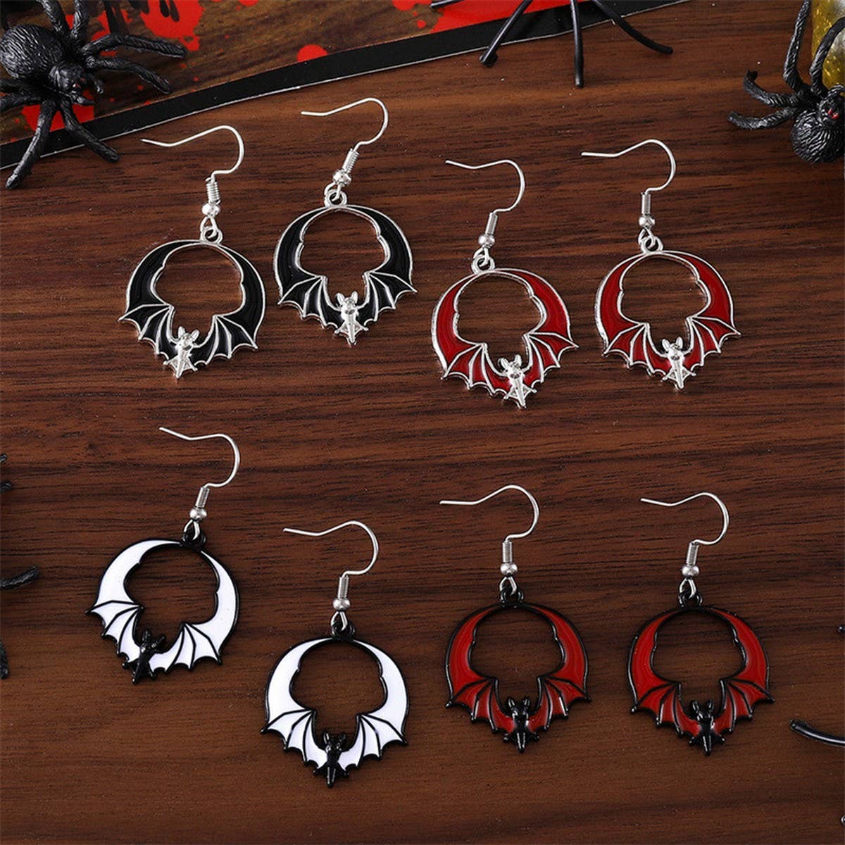 PERSONALIZED FUNNY DARK BAT PENDANT EARRINGS_CWAJE1973
