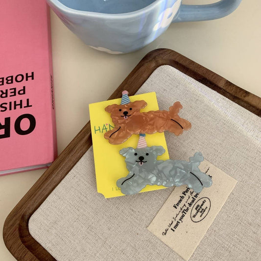 CWAHA07733_CUTE DOG FORK HAIR CLIP SIDE BANGS ACCESSORY