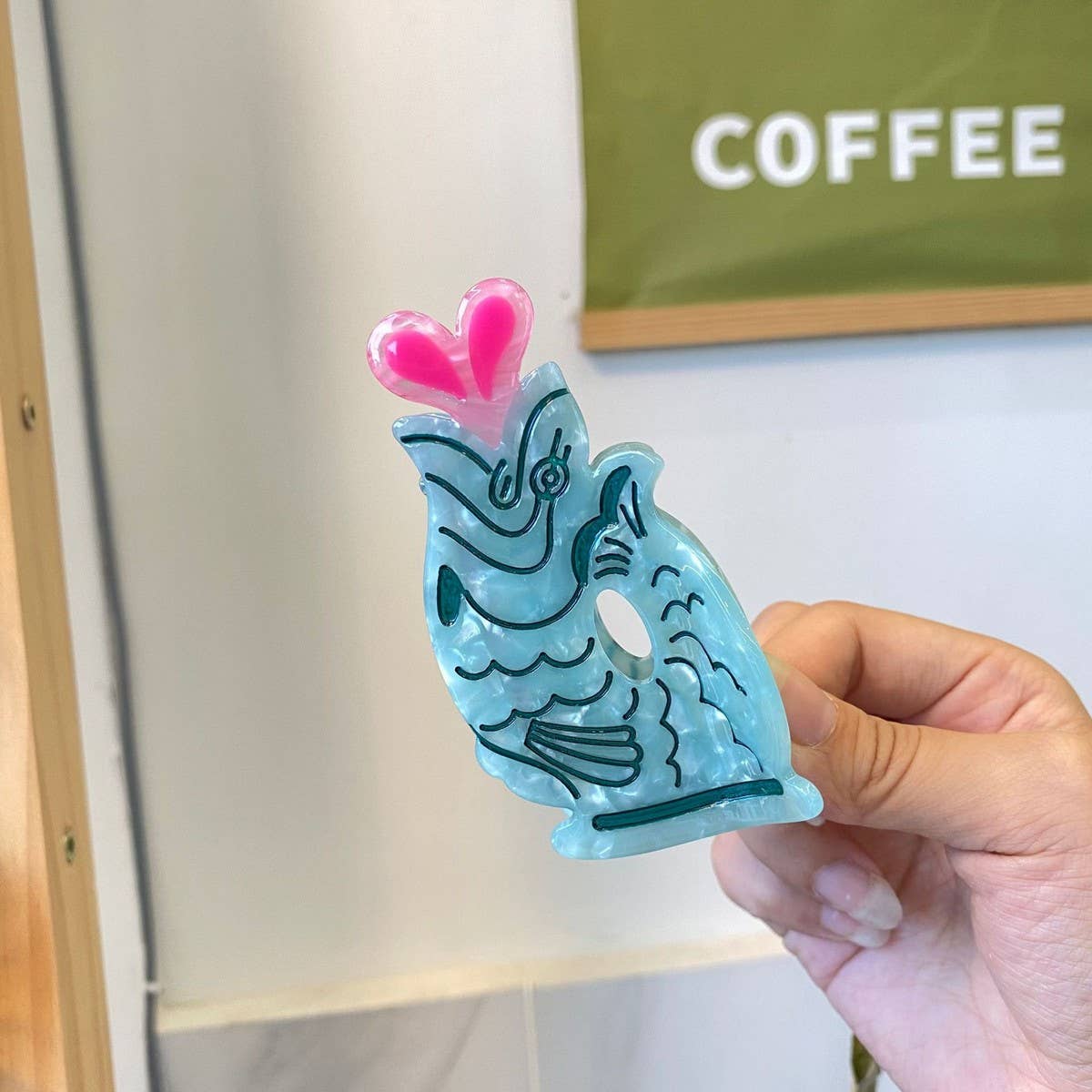 CWAHA1571_FUN CARTOON DOG CAT KOI BILLIARDS HAIR CLAW CLIP