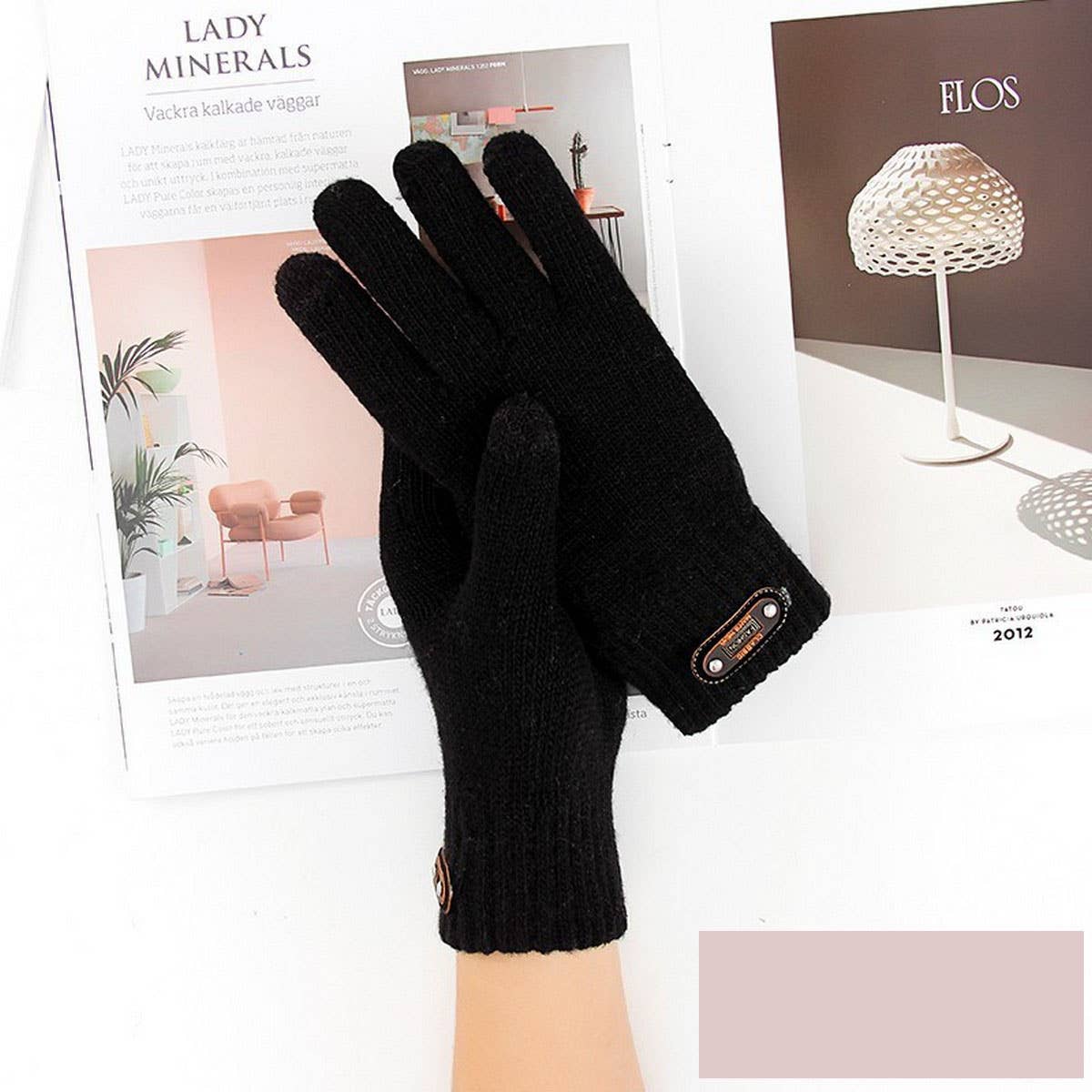 CWAG00540_MEN WINTER KNIT TOUCHSCREEN WARM GLOVES