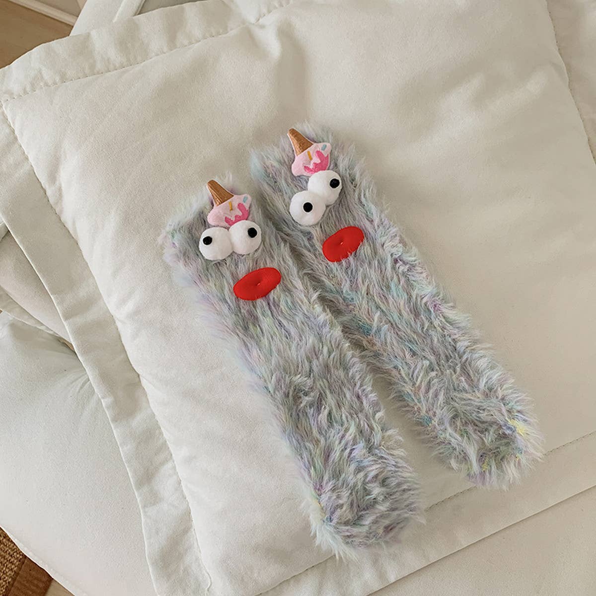 NEW CORAL FLEECE FUNNY UGLY CUTE THICKENED SOCKS