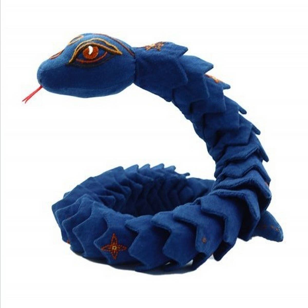 Handmade Indigo Dyed Embroidered Snake Plush