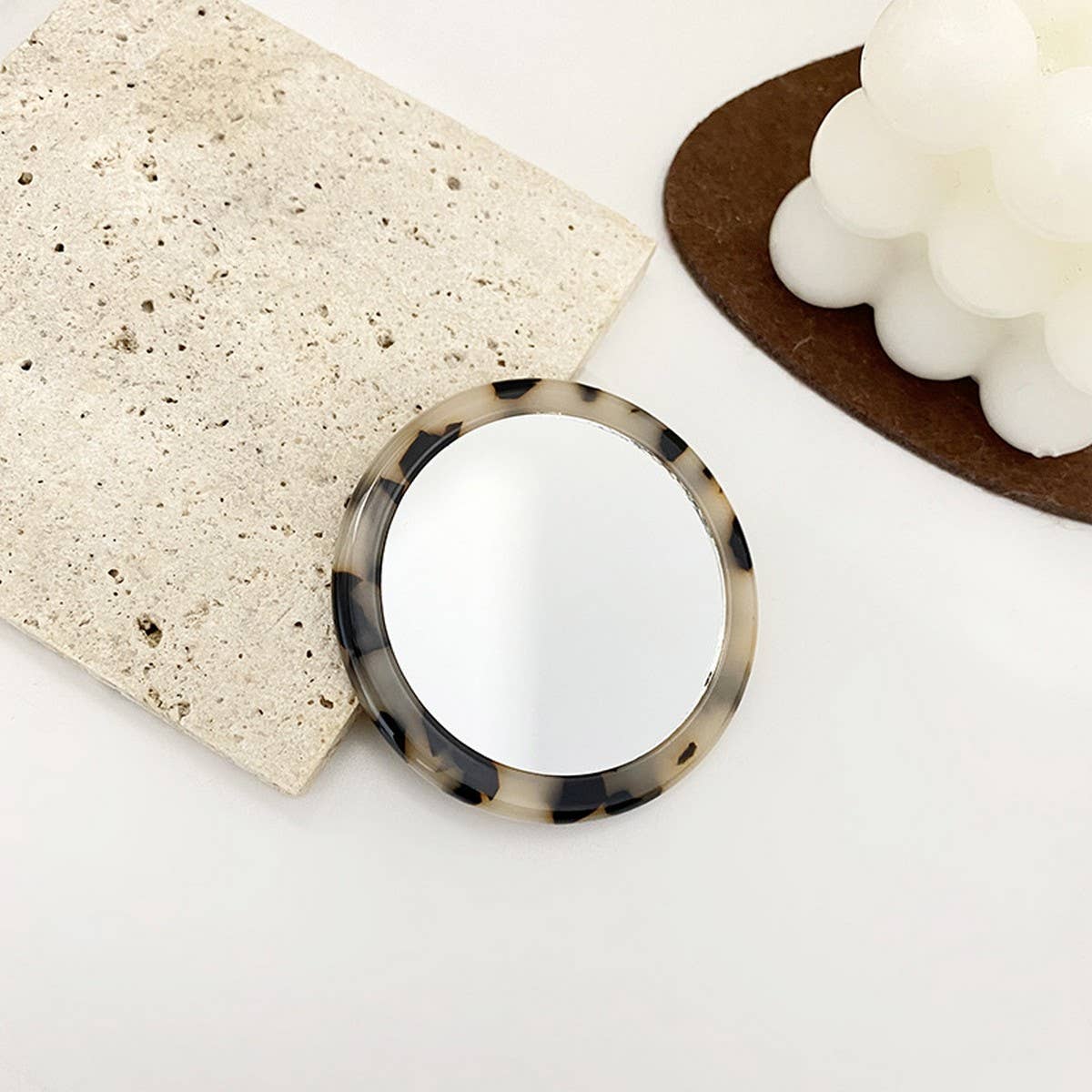 Simple Acetate Compact Mirror Travel Makeup Mirror