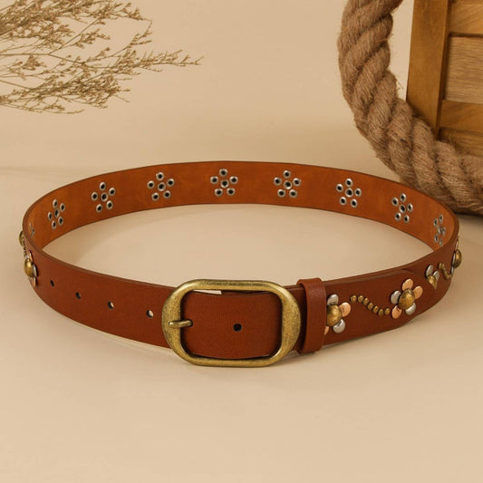 PUNK STREET FASHION RIVET METAL HARDWARE BELT_CWMM3934