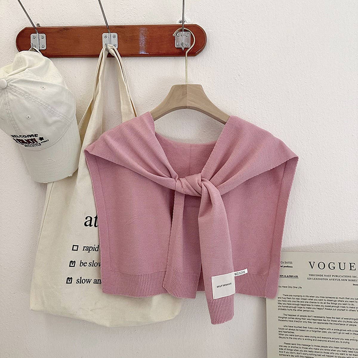 Solid Color Knitted Knotted Shawl??œCasual & Cozy _CWASC0757