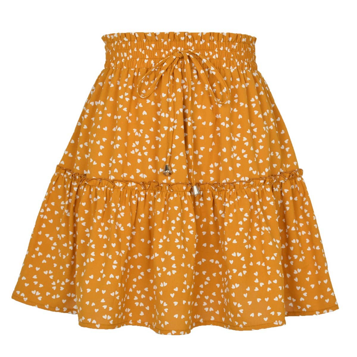 HIGH WAIST PRINTED SKIRT FLORAL SHORT SKIRT_CWAB4795