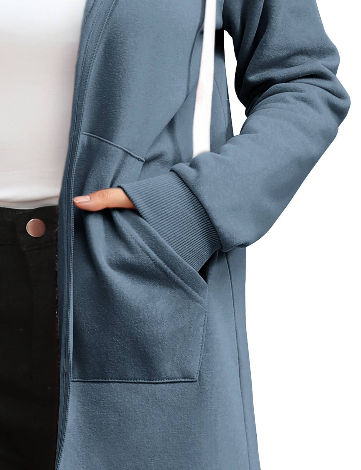 CWOHOL448_Lightweight Thin Zip-Up Hoodie Long Jacket