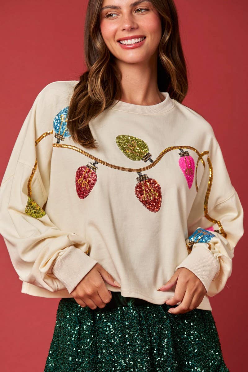 CWTBLL01270_CHRISTMAS BELL SEQUIN CROP SWEATSHIRT