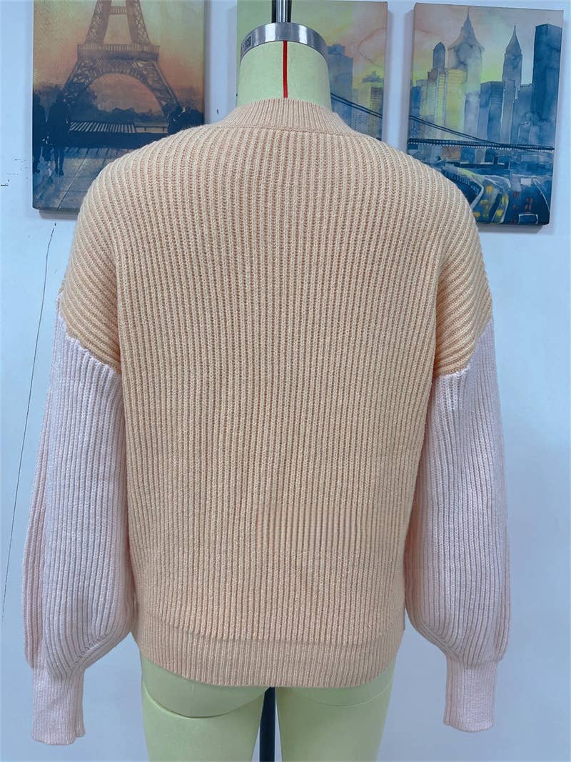 CWOSWL1400_Crew Neck Pullover Casual Sweater