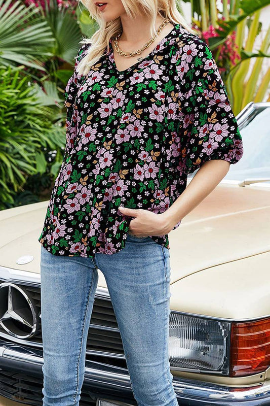 CWTTS1414_CASUAL OPEN BACK HALF SLEEVE PRINTED T-SHIRT