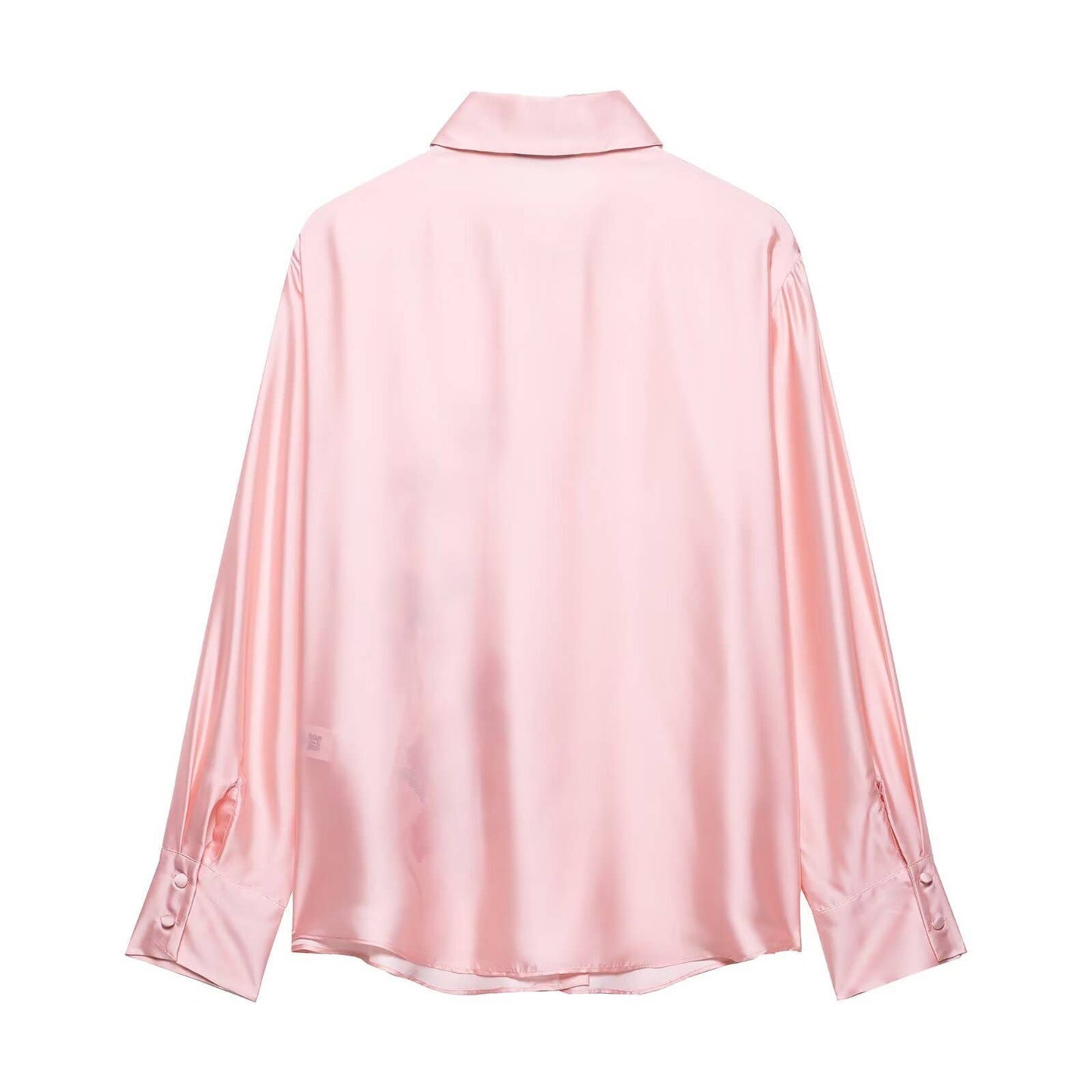 Casual flower-printed silk satin texture shirt