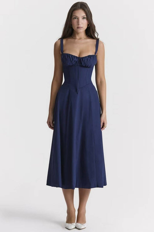CWDMD5671_SLIM FIT WAIST SPLIT HEM MAXI DRESS