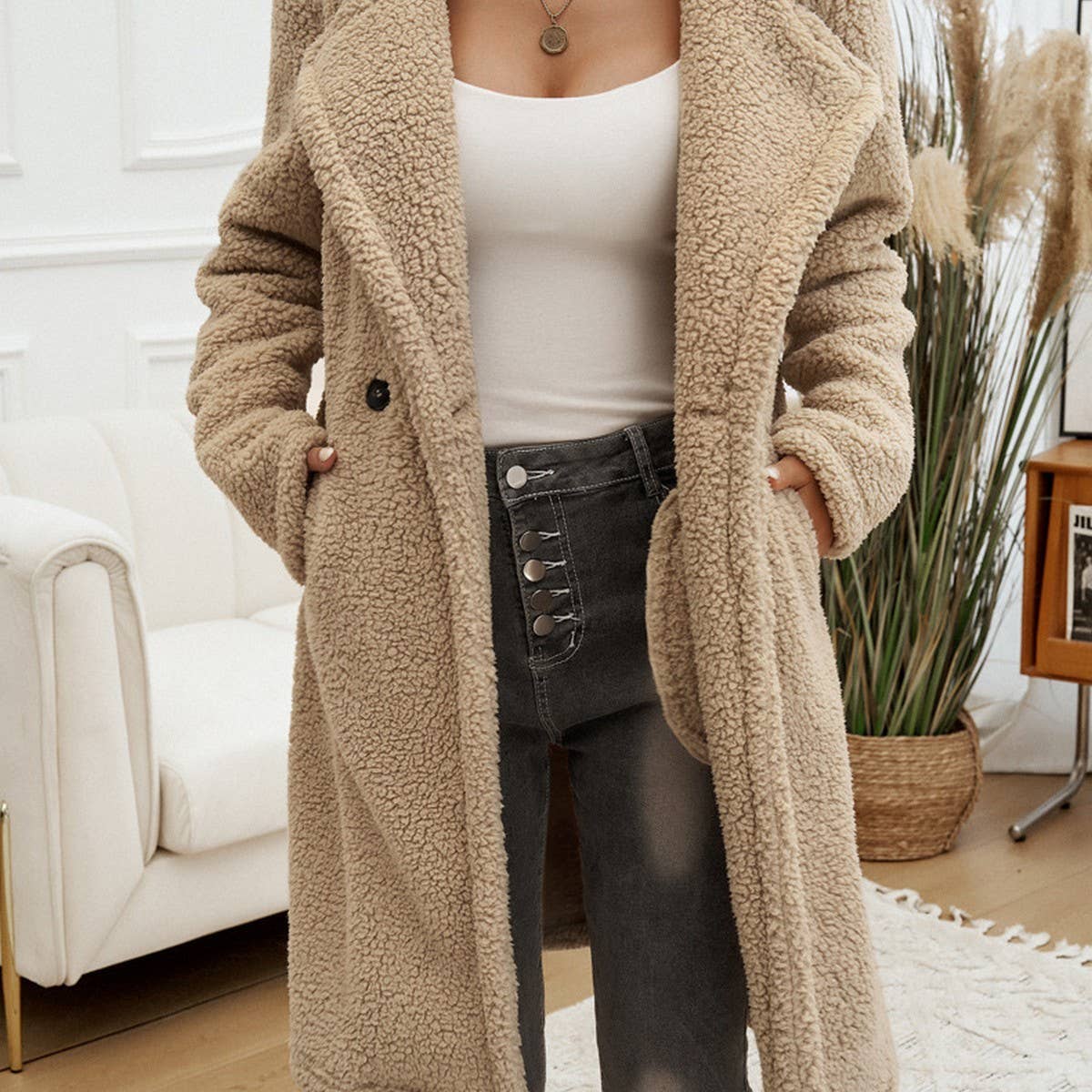 Casual casual hooded knit coat for women