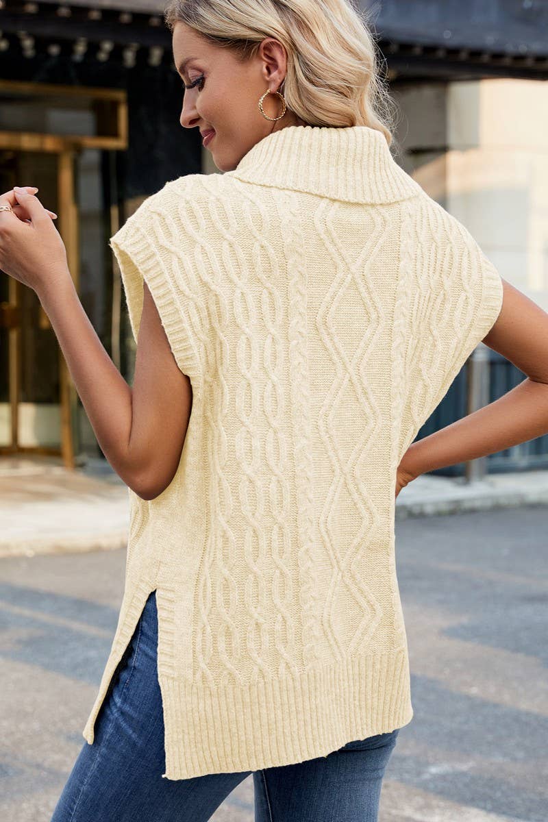 CWOSWSL00162_CASUAL HIGH-NECK SWEATER WAISTCOAT