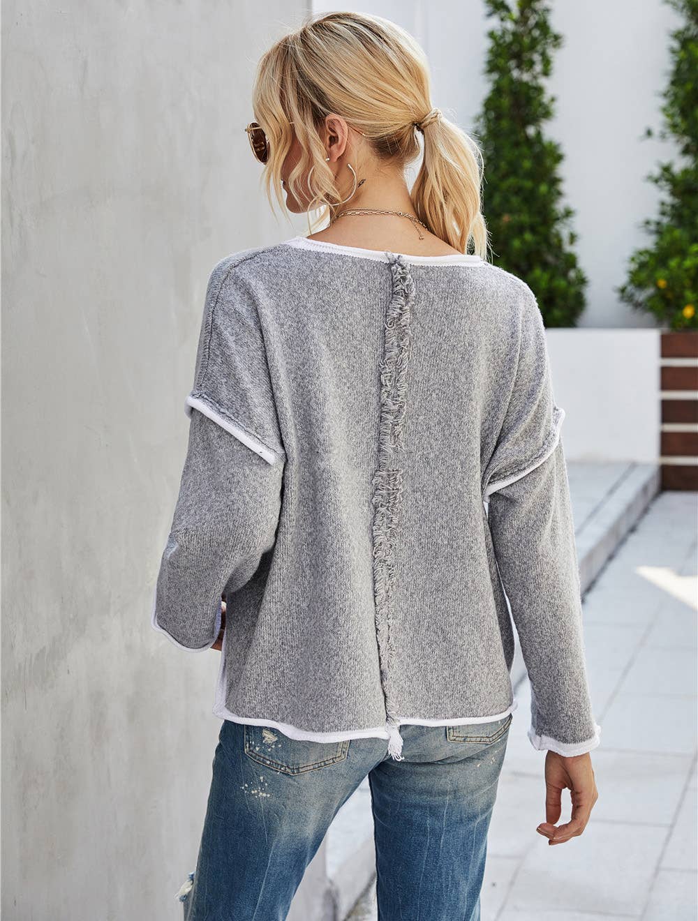 CWOSWL1043_Casual Crew Neck Pullover Long Sleeve Sweater