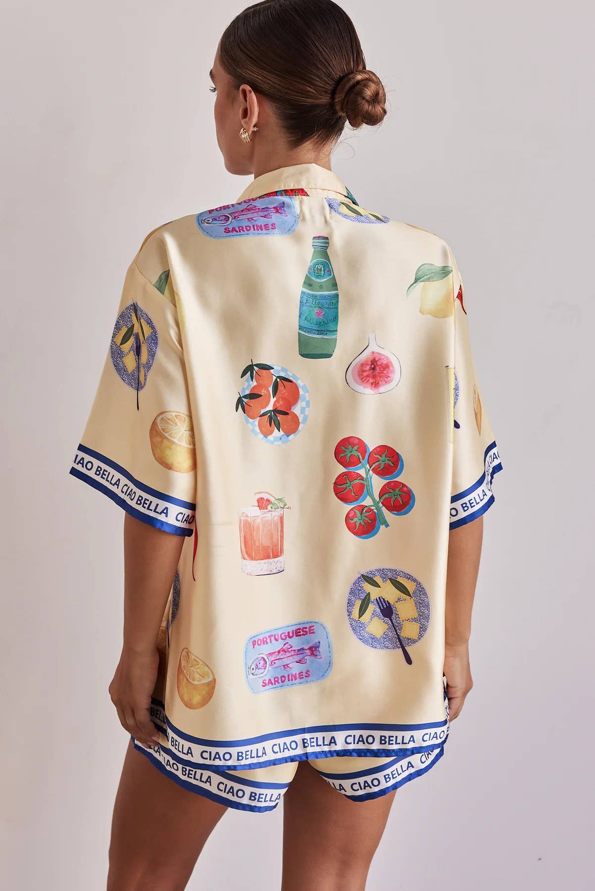 Cartoon short-sleeved cardigan and shorts set