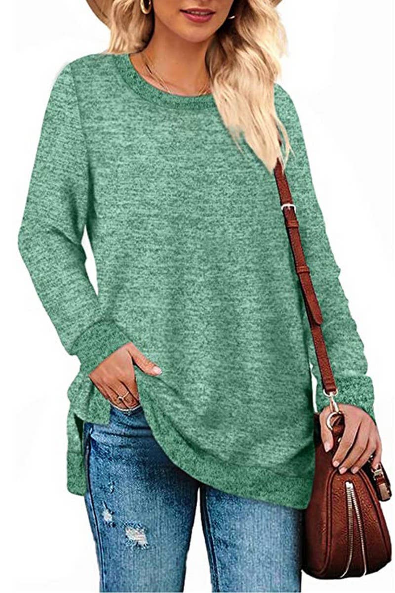CWTBLL3686_COLORBLOCK SLIT LOOSE CASUAL PULLOVER TOP