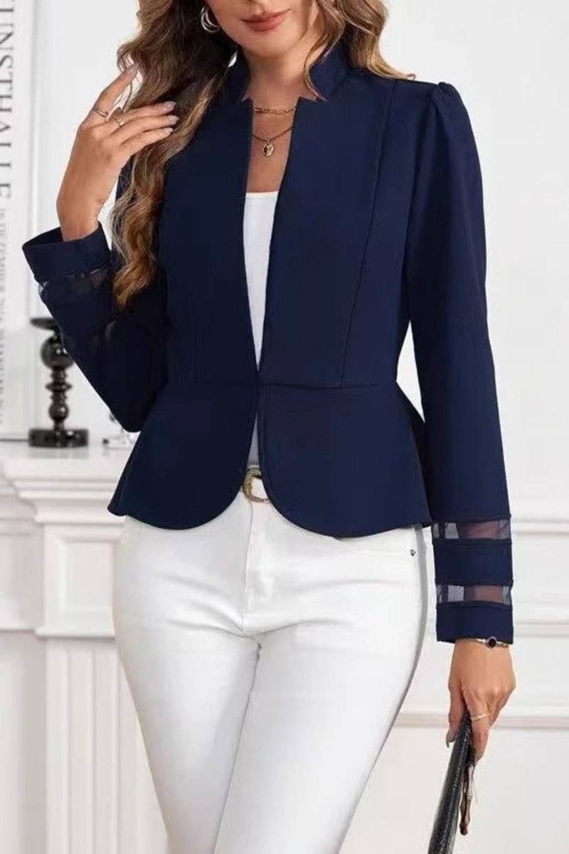 CWOJA1740_FASHIONABLE SLIM FIT OPEN-FRONT JACKET