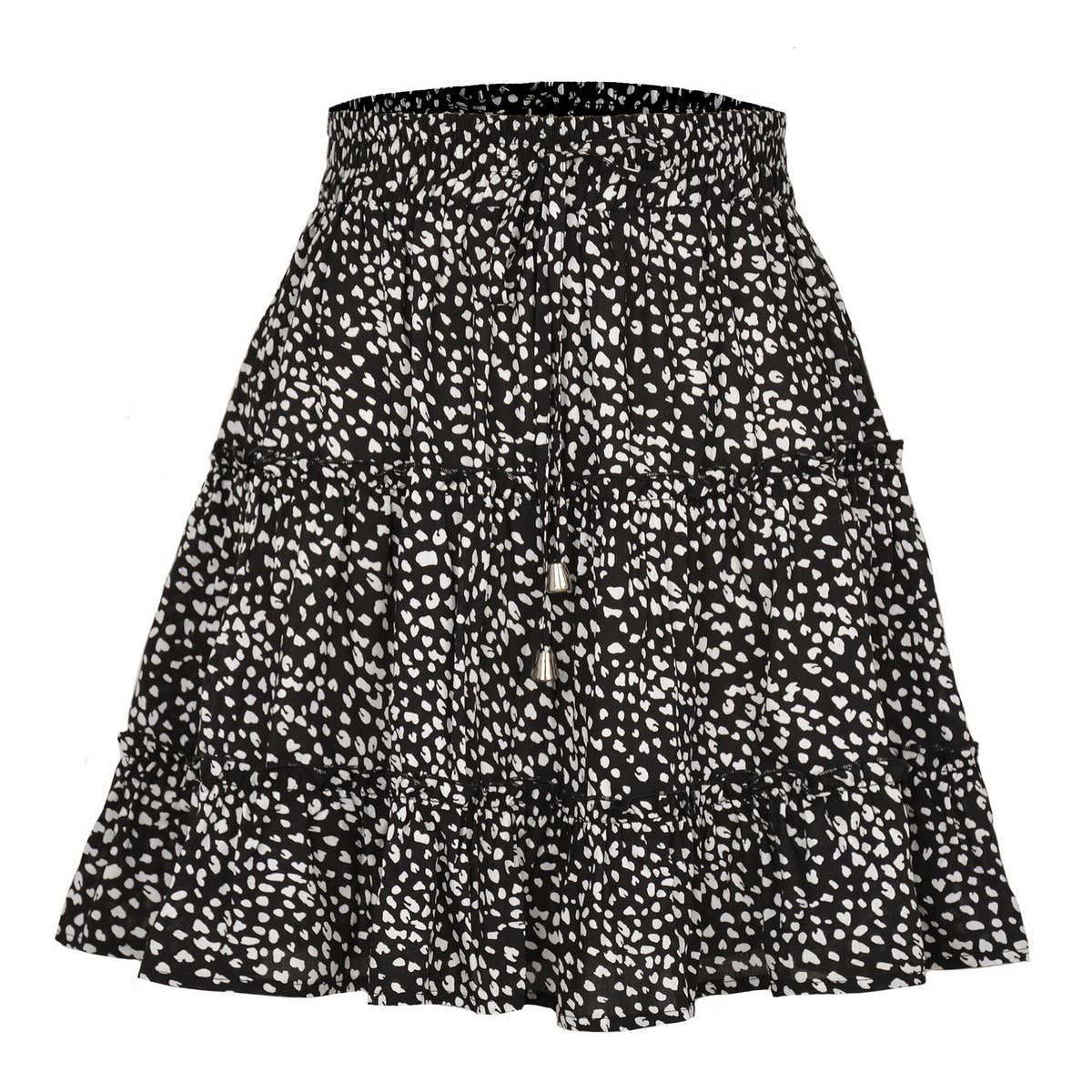 WOMEN'S HIGH WAIST RUFFLED FLORAL SKIRT_CWAB4791