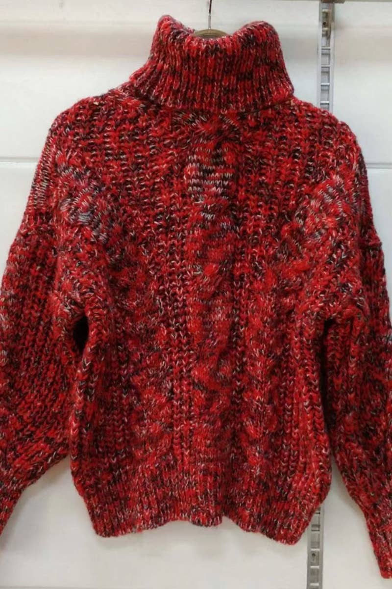 CWOSWL6651_WINTER KNIT TURTLENECK LONG-SLEEVED SWEATER