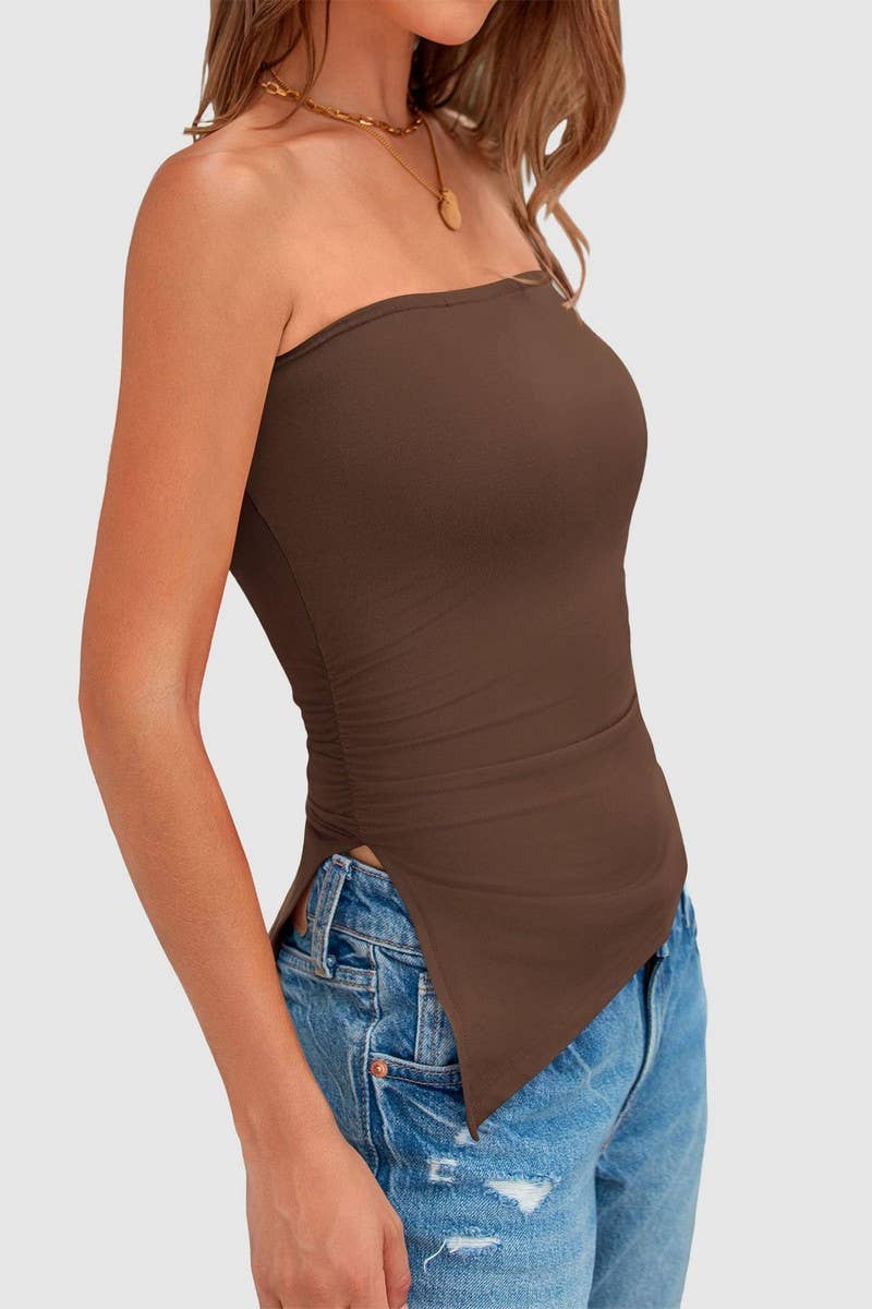 CWTTSL0330_SUMMER HOT GIRL PLEATED IRREGULAR TUBE TOP SEXY T